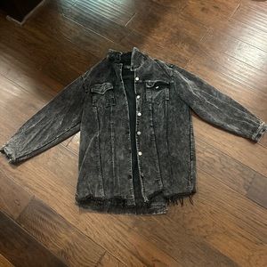 Vici Dolls oversized Maddy Cotton Distressed Corduroy Shacket - Stone Black